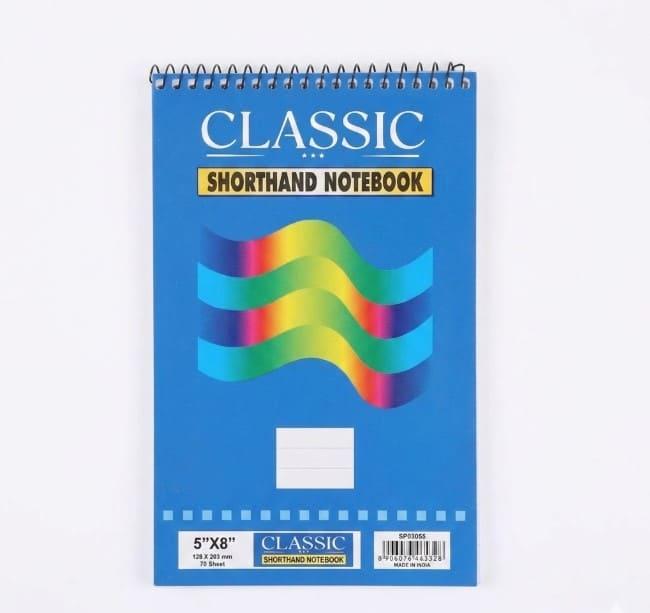 Classic Spiral Short Hand Book 5X8 70 Sheet